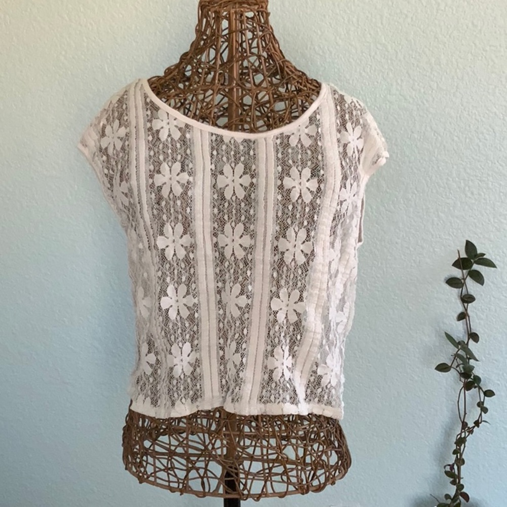 Sheer Lace Flower Top